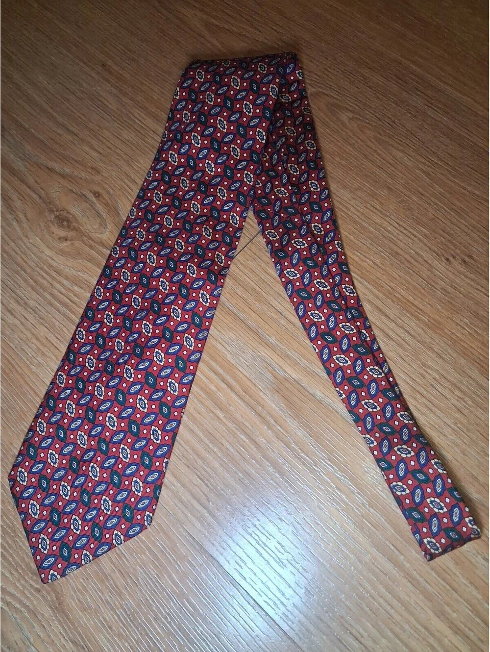 Brooks Brothers 100% Silk Tie Red Floral Made in USA Wide